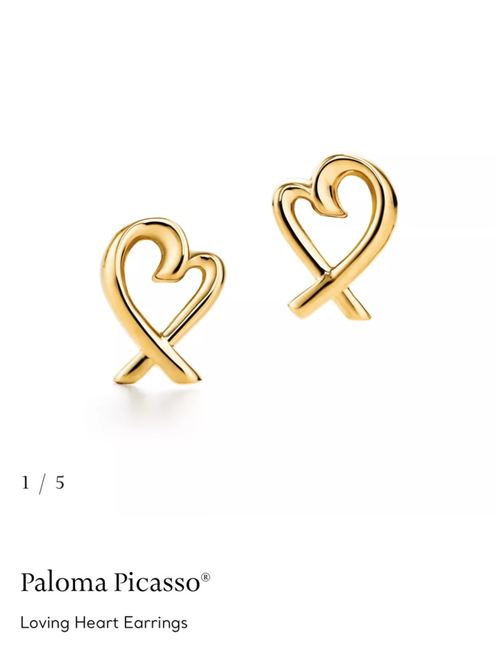 TIFFANY & Co. Paloma Picasso Polished 18K Gold Heart Stud Earrings